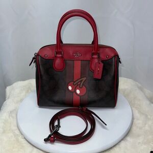 Coach Red and Brown Satchel Bag